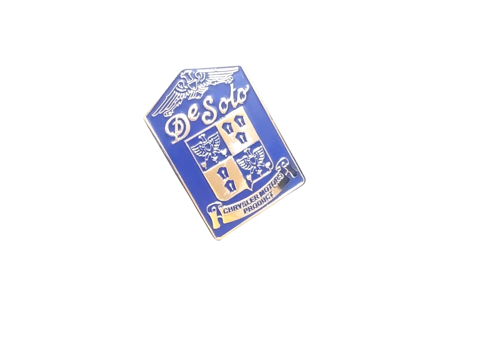 BADGE EMBLEM FITS TO Vintage DeSoto Radiator GRILL in blue #V350-8