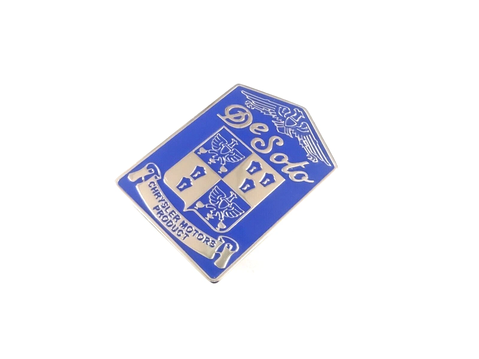 BADGE EMBLEM FITS TO Vintage DeSoto Radiator GRILL in blue #V350-8