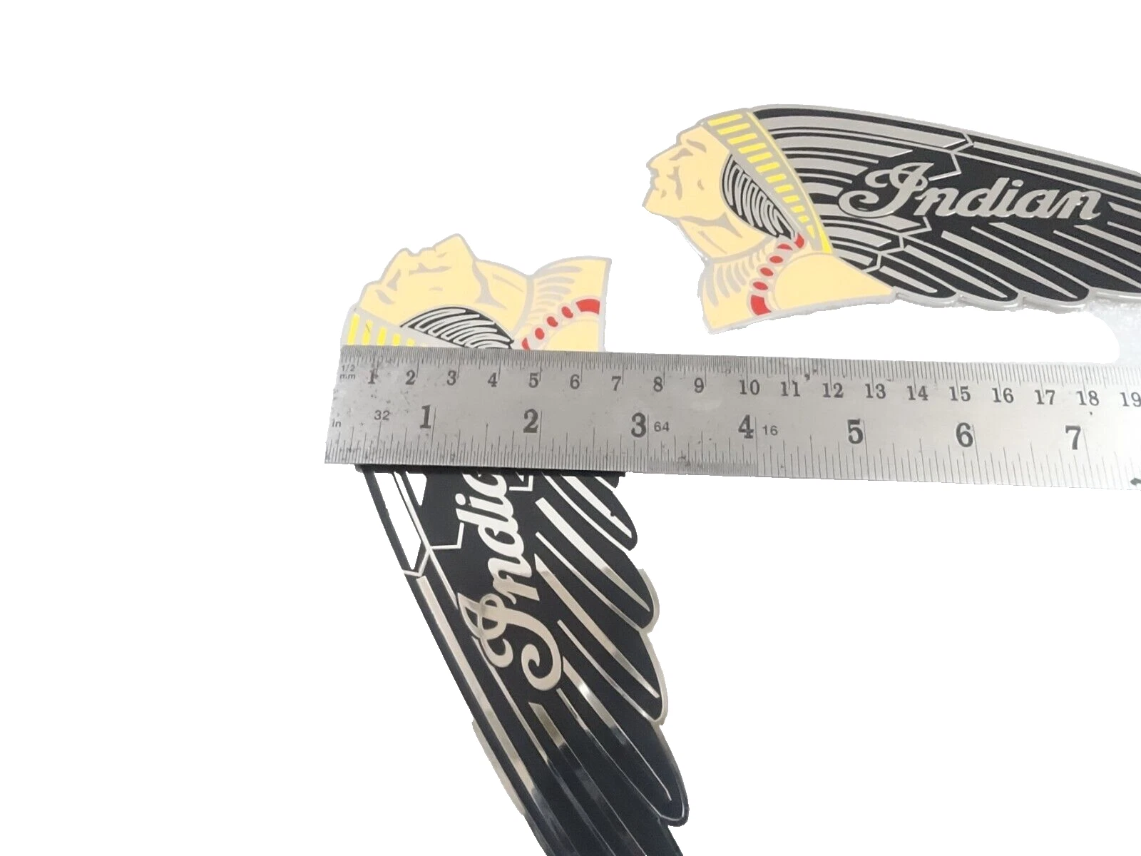 BRASS EMBLEMS BADGES FITS VINTAGE EARLY INDIAN SCOUT FUEL PETROL TANK IN BLACK