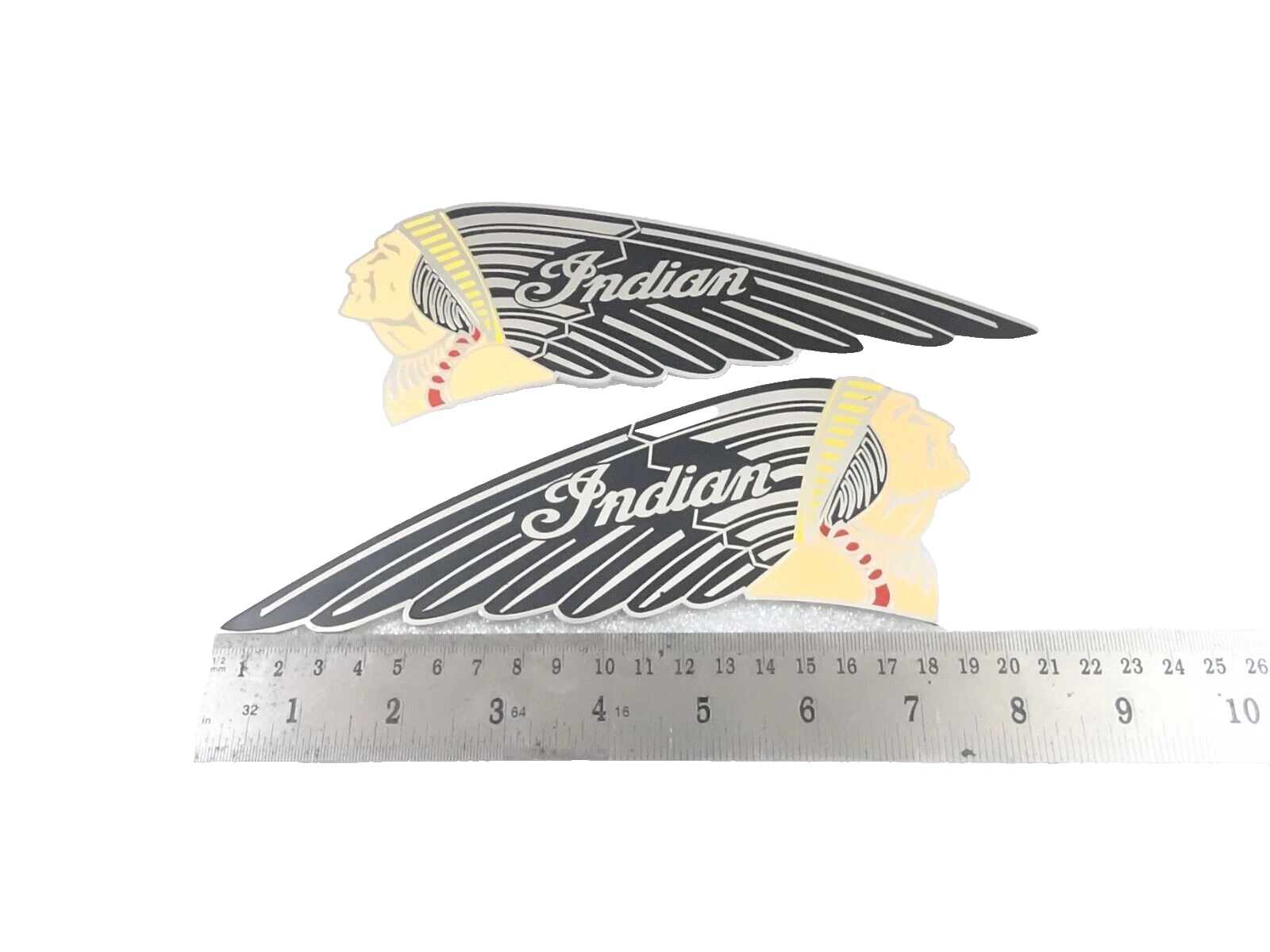 BRASS EMBLEMS BADGES FITS VINTAGE EARLY INDIAN SCOUT FUEL PETROL TANK IN BLACK