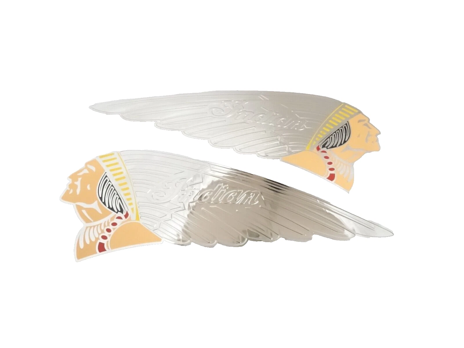 BRASS EMBLEMS BADGES FITS VINTAGE EARLY INDIAN SCOUT FUEL PETROL TANK IN SILVER