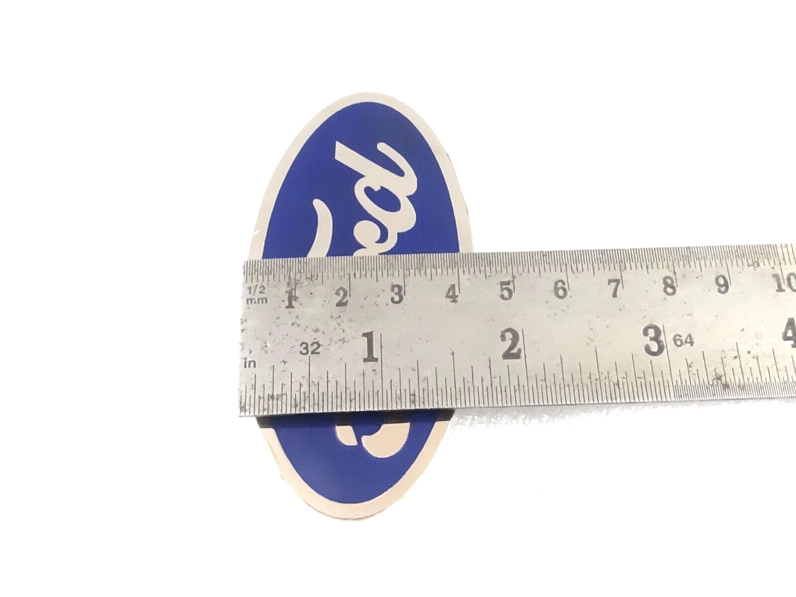 BADGE EMBLEM MONOGRAM FOR VINTAGE FORD CARS IN BLUE (METAL) #V371-8