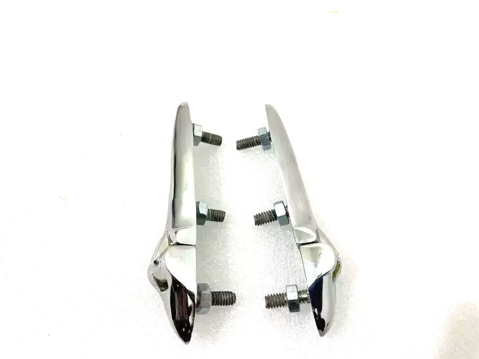 For Vintage Car Bonnet Hood Hinges Set Chrome Plated Pair 5" 2 Units #21-6