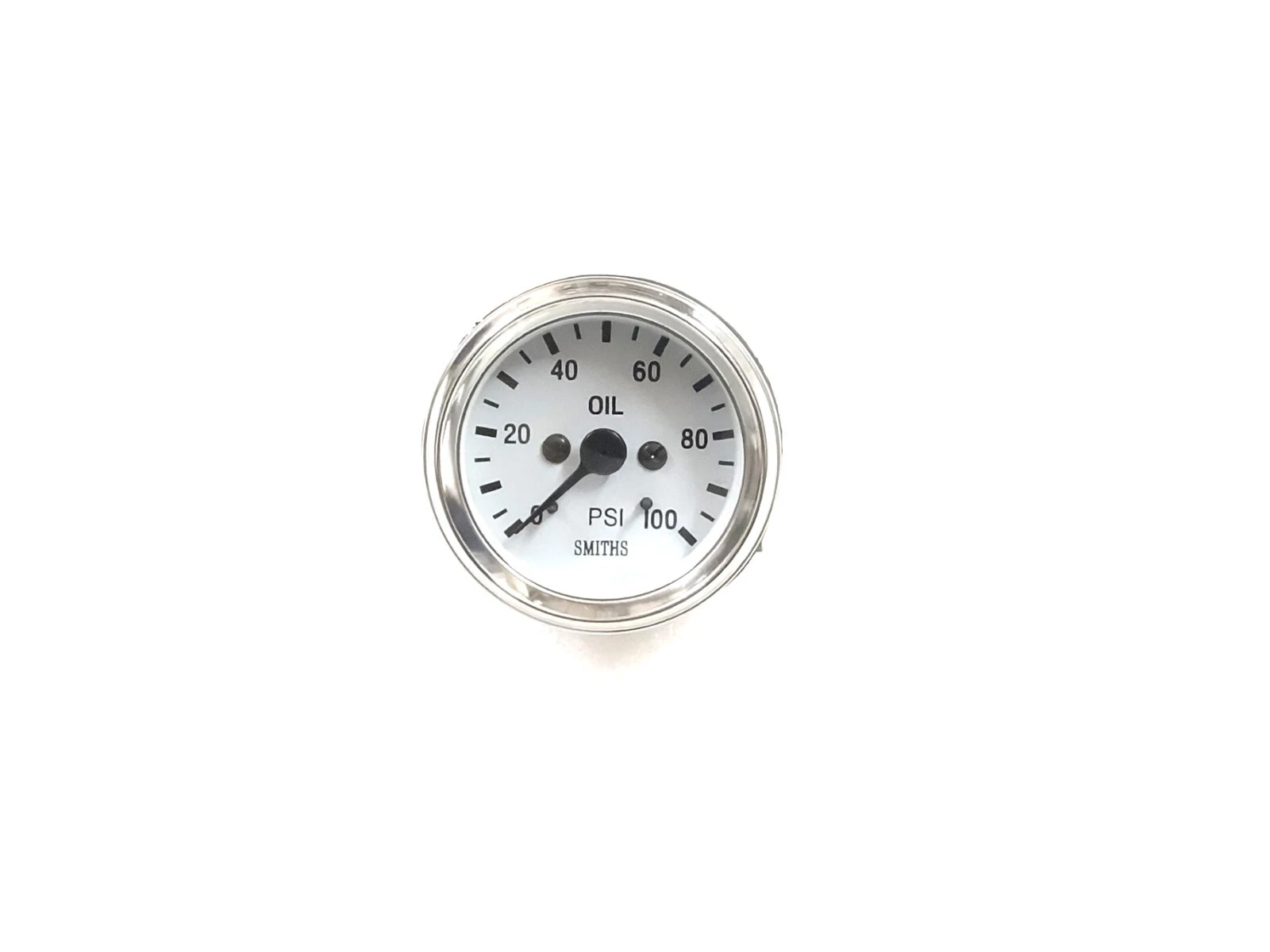 Smith White Oil Pressure Gauge 0-100 psi Chrome Bezel replica mechanical 52 mm #
