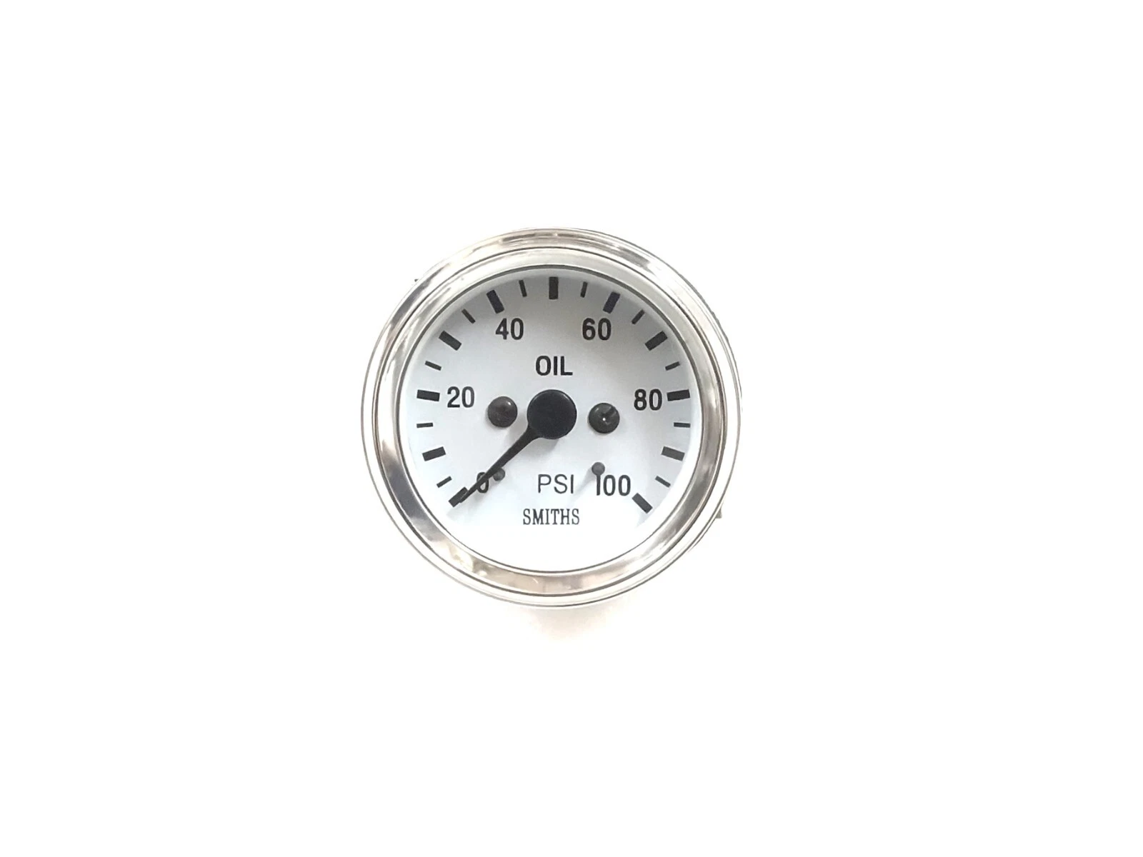 Smith White Oil Pressure Gauge 0-100 psi Chrome Bezel replica mechanical 52 mm #