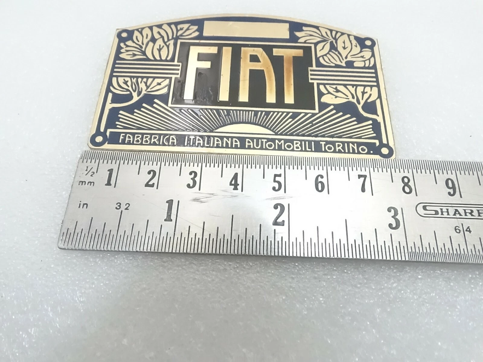 2 X Vintage Fiat Car Radiator Brass Badge/Logo/Emblem 1901 & Onwards