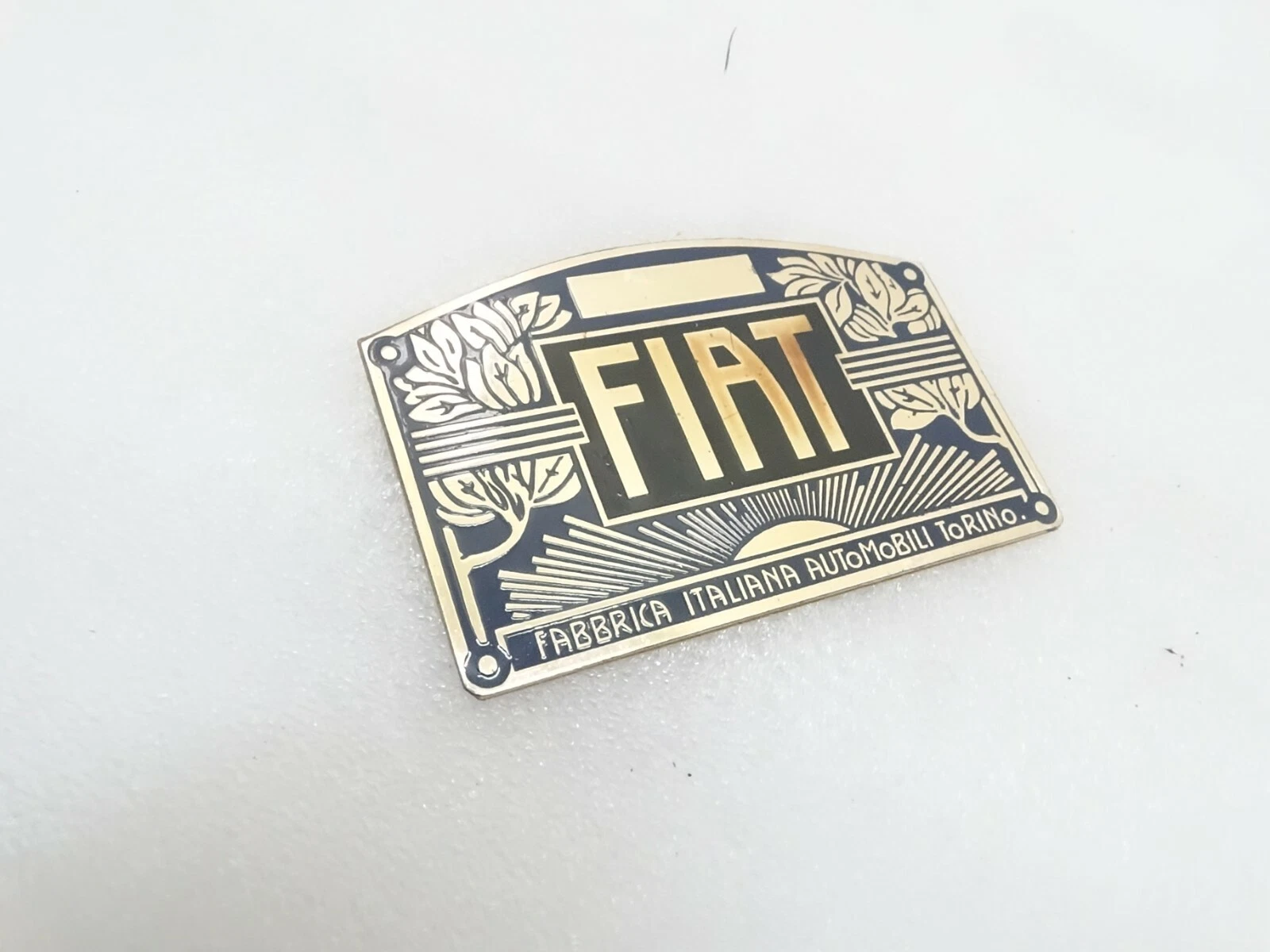 2 X Vintage Fiat Car Radiator Brass Badge/Logo/Emblem 1901 & Onwards