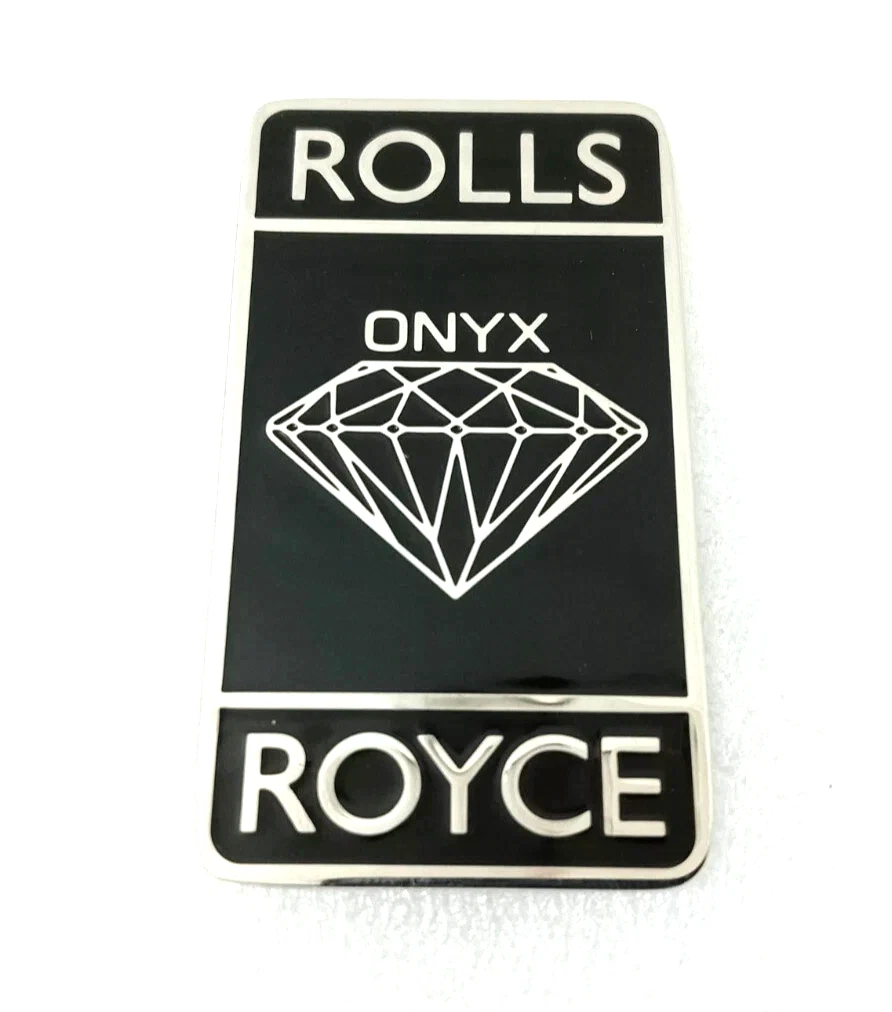 Radiator Brass Emblem Badge FITS Vintage Rolls Royce Diamond Style Silver Black