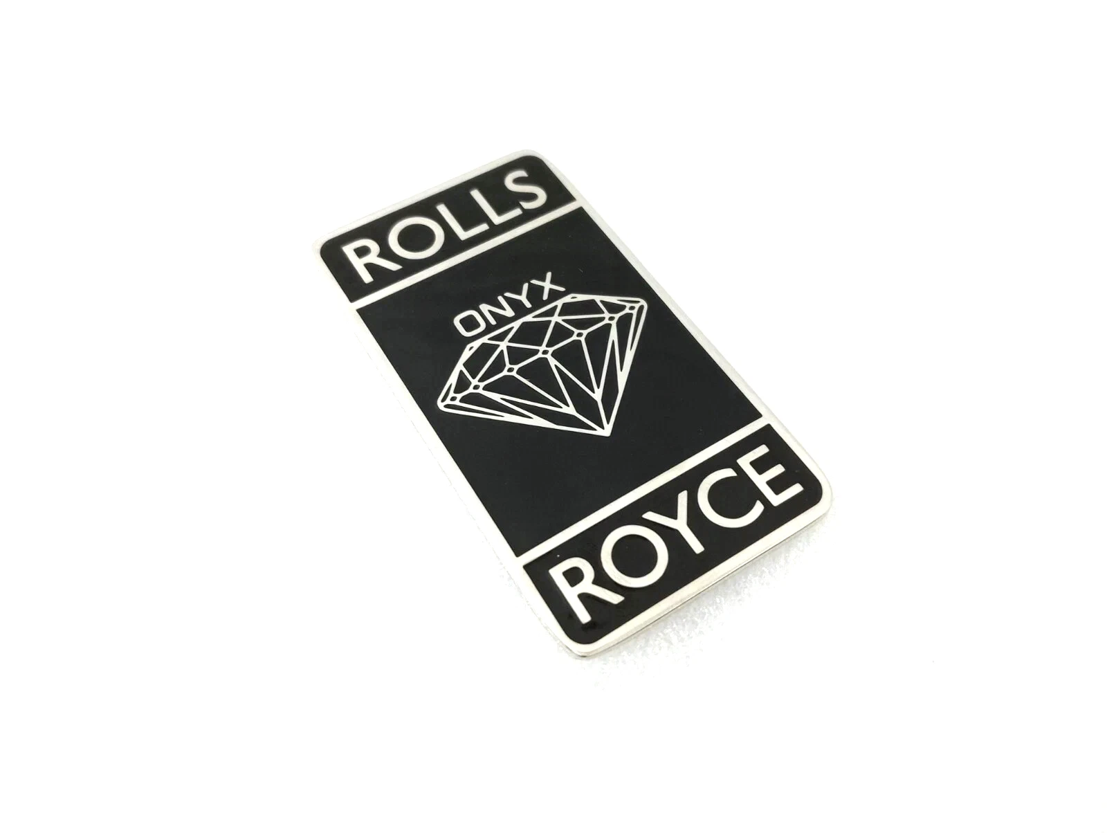Radiator Brass Emblem Badge FITS Vintage Rolls Royce Diamond Style Silver Black