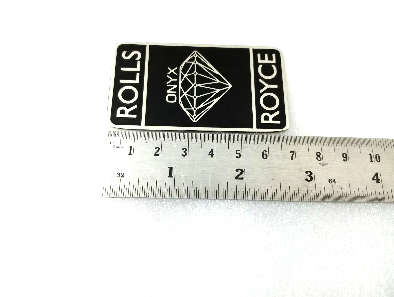 Radiator Brass Emblem Badge FITS Vintage Rolls Royce Diamond Style Silver Black