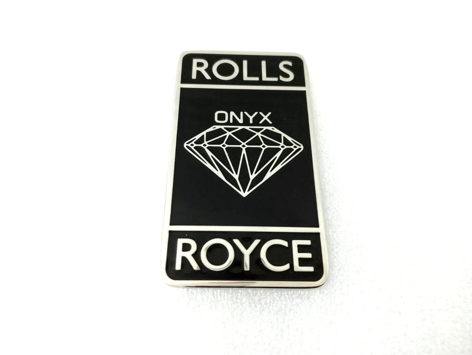 Radiator Brass Emblem Badge FITS Vintage Rolls Royce Diamond Style Silver Black