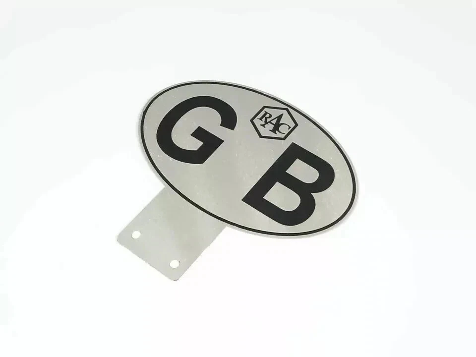 Front Grill Decal Badge (Metal) FITS Vintage Car "GB" Great Britain