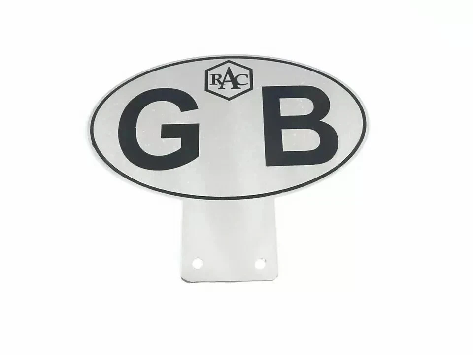 Front Grill Decal Badge (Metal) FITS Vintage Car "GB" Great Britain