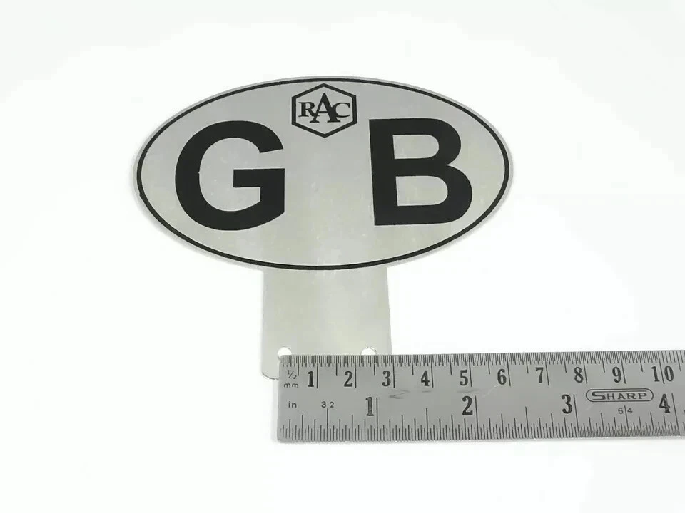 Front Grill Decal Badge (Metal) FITS Vintage Car "GB" Great Britain
