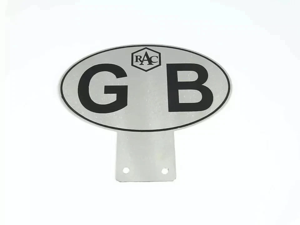Front Grill Decal Badge (Metal) FITS Vintage Car "GB" Great Britain