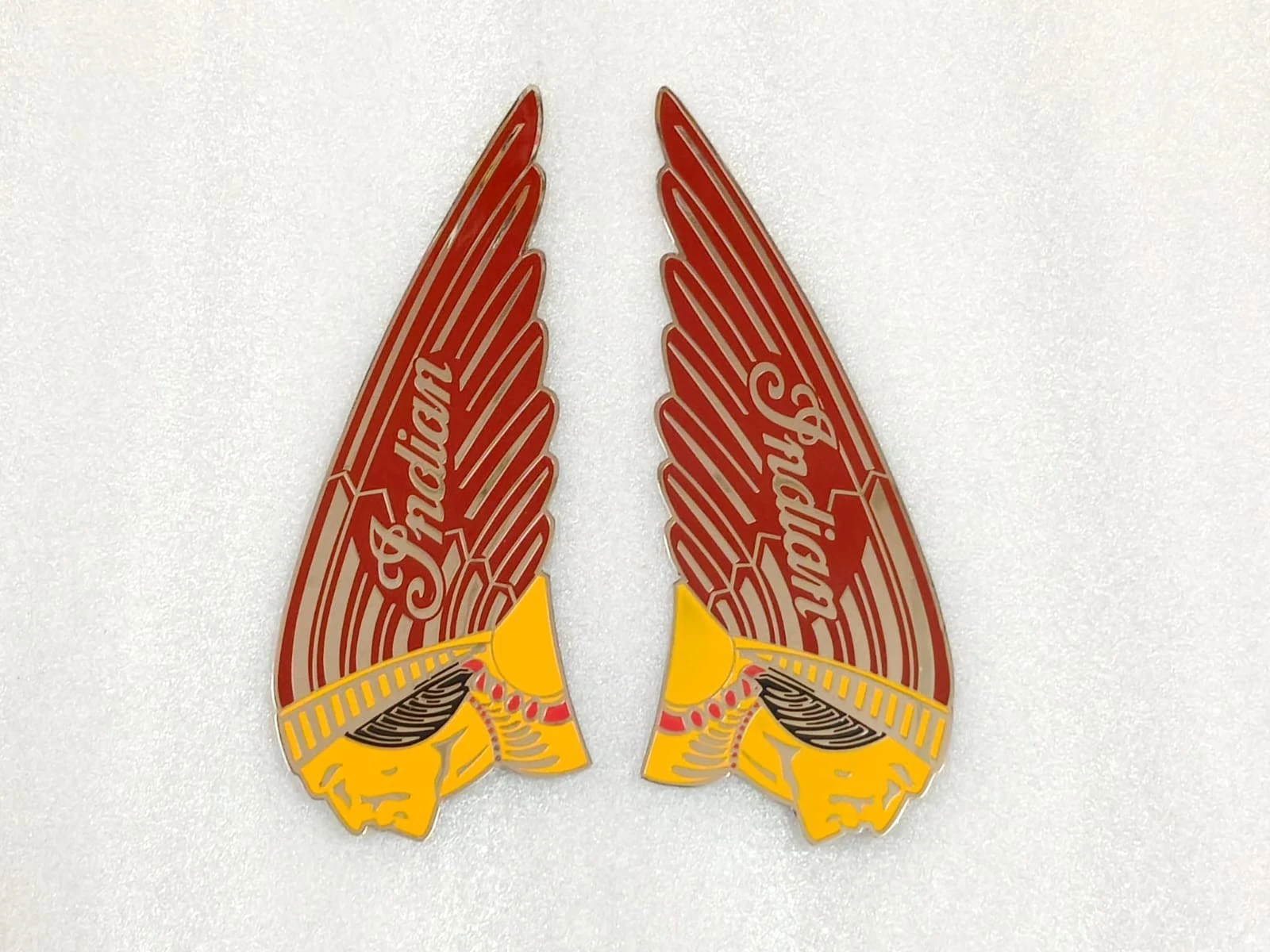 2X Fuel Tank Emblem Badge Set Metal Chrome FITS Indian Chief Scout Motorcycle