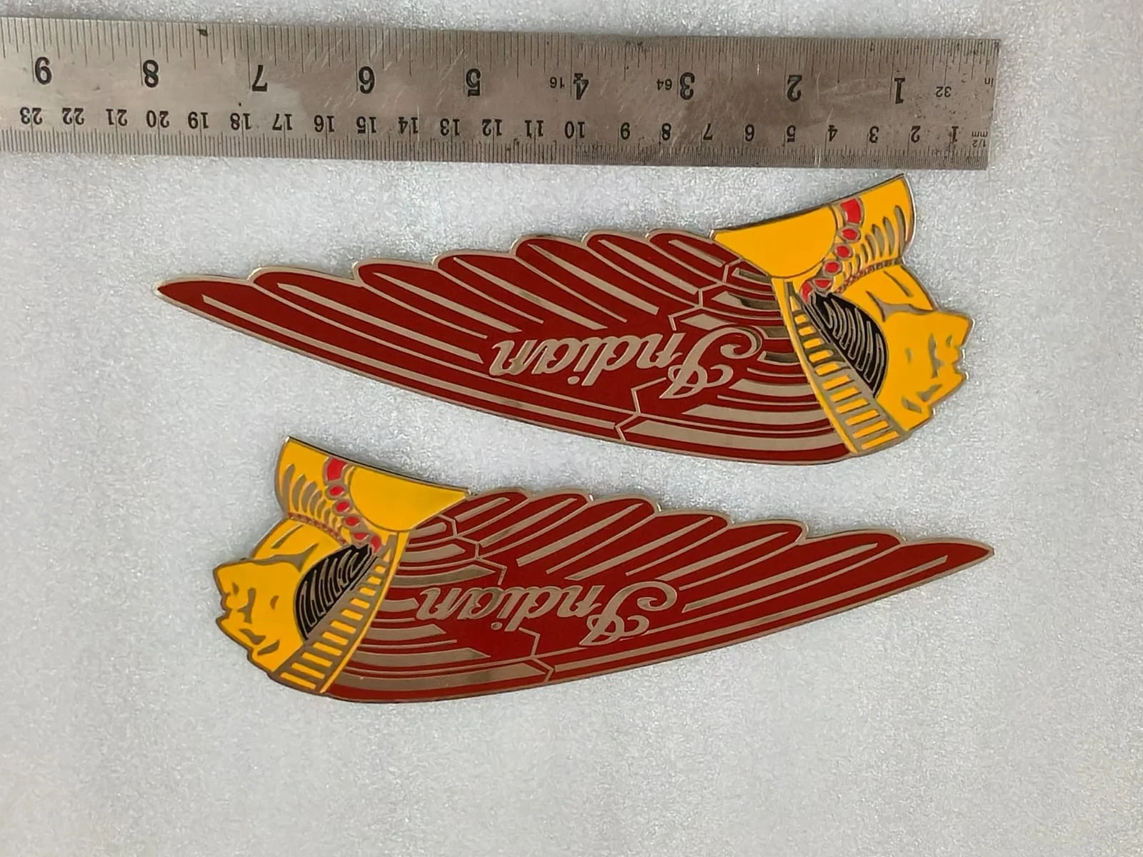 2X Fuel Tank Emblem Badge Set Metal Chrome FITS Indian Chief Scout Motorcycle