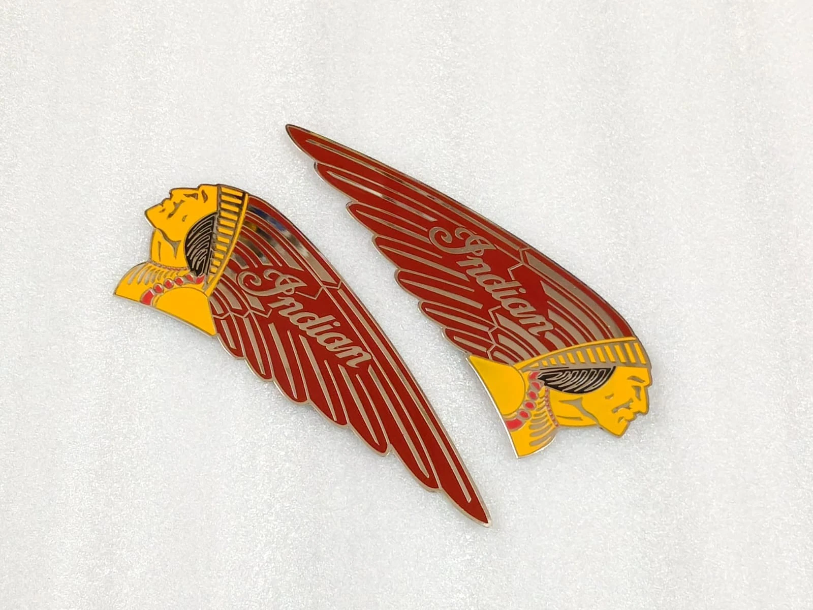 2X Fuel Tank Emblem Badge Set Metal Chrome FITS Indian Chief Scout Motorcycle