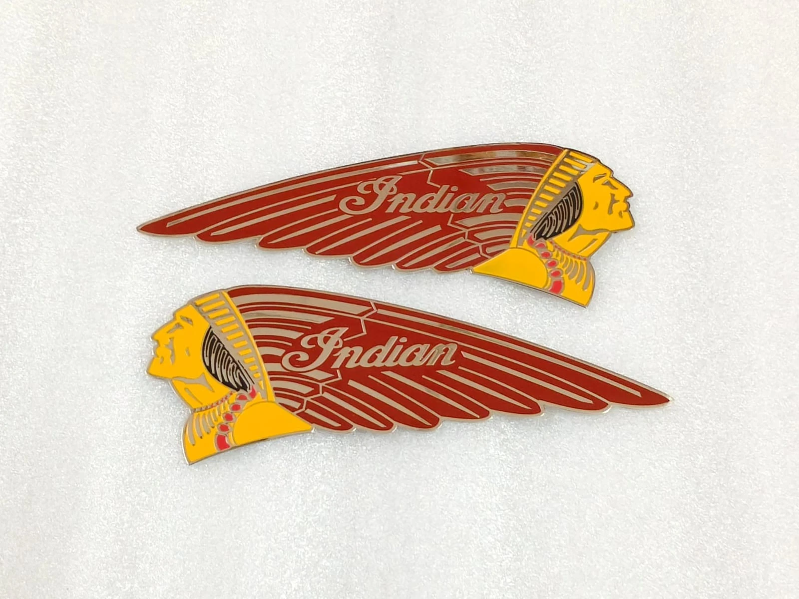 2X Fuel Tank Emblem Badge Set Metal Chrome FITS Indian Chief Scout Motorcycle