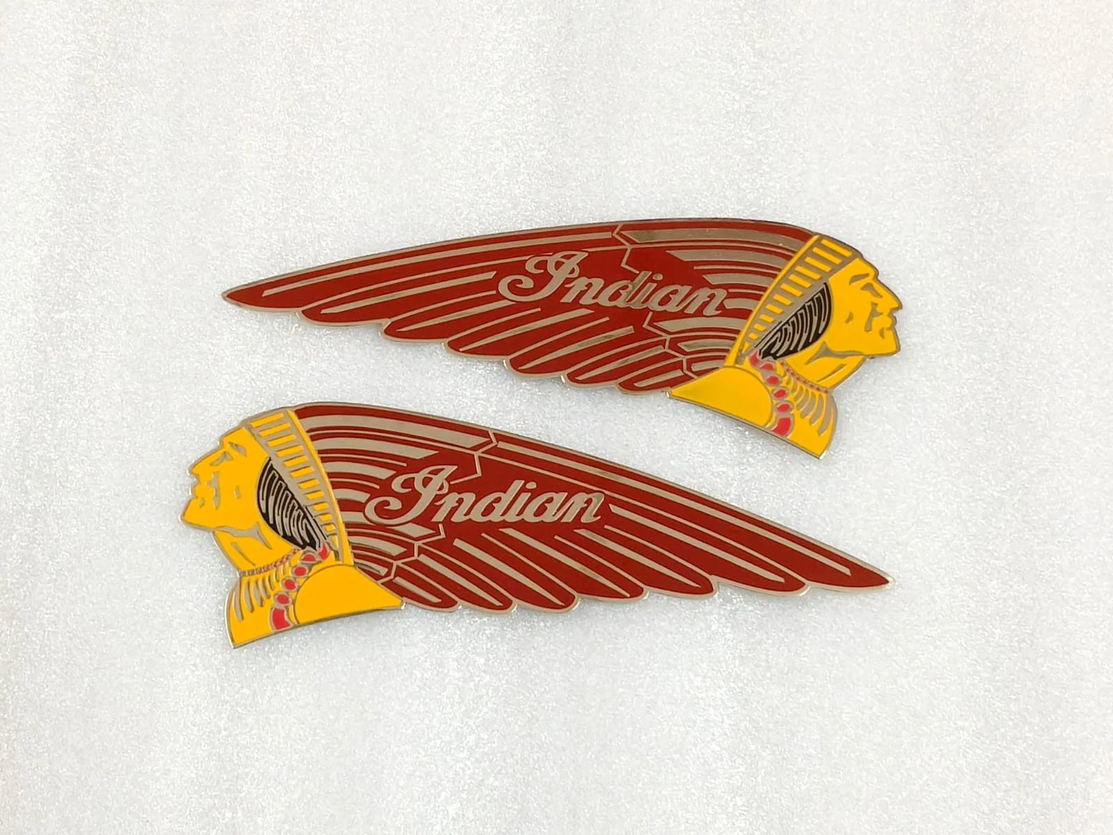 2X Fuel Tank Emblem Badge Set Metal Chrome FITS Indian Chief Scout Motorcycle