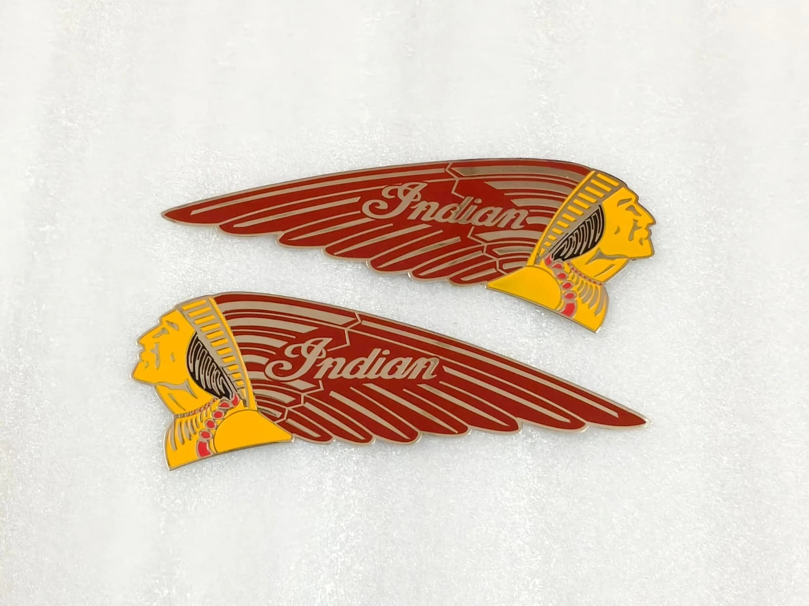2X Fuel Tank Emblem Badge Set Metal Chrome FITS Indian Chief Scout Motorcycle