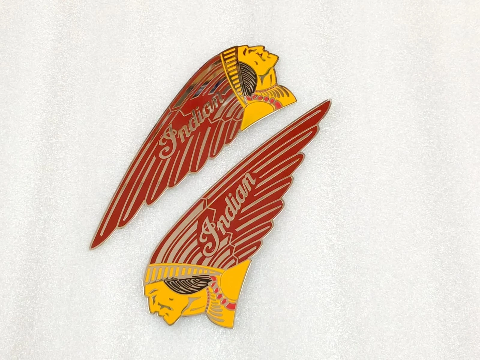 2X Fuel Tank Emblem Badge Set Metal Chrome FITS Indian Chief Scout Motorcycle