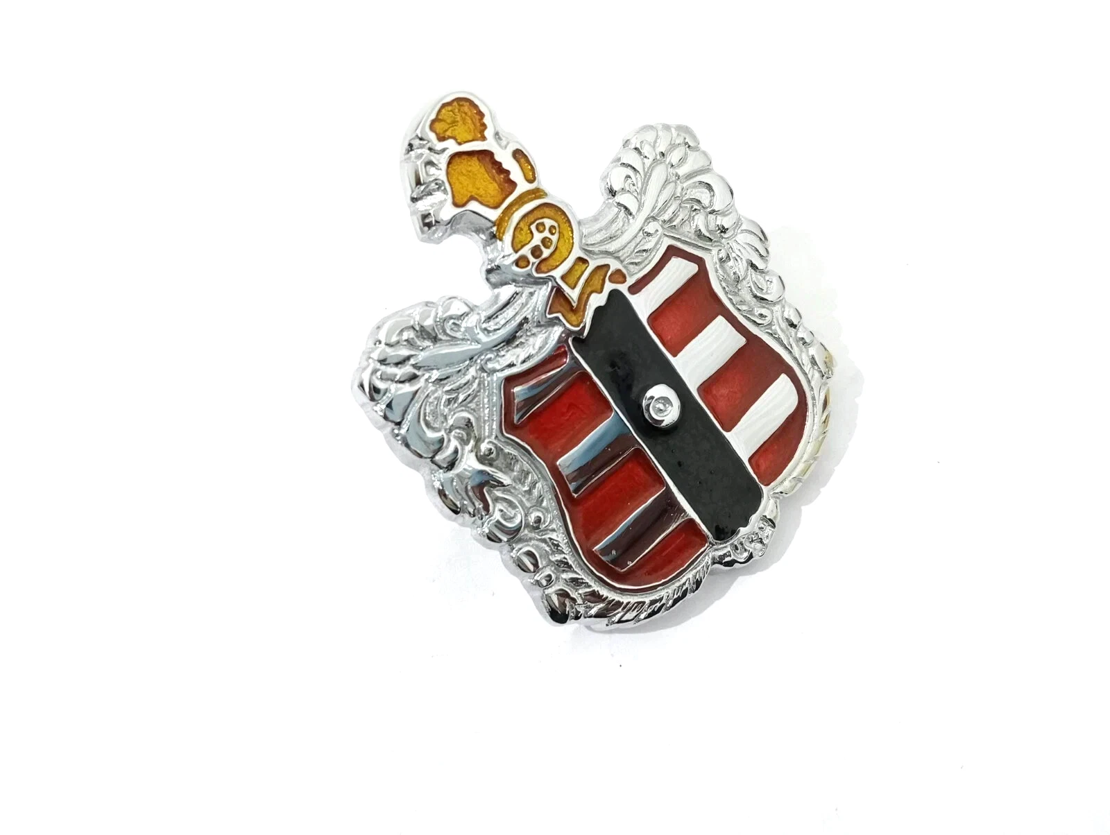 Brass Chrome Shield Emblem Hood Crest Badge Red Black Yellow FITS Dodge Coronet
