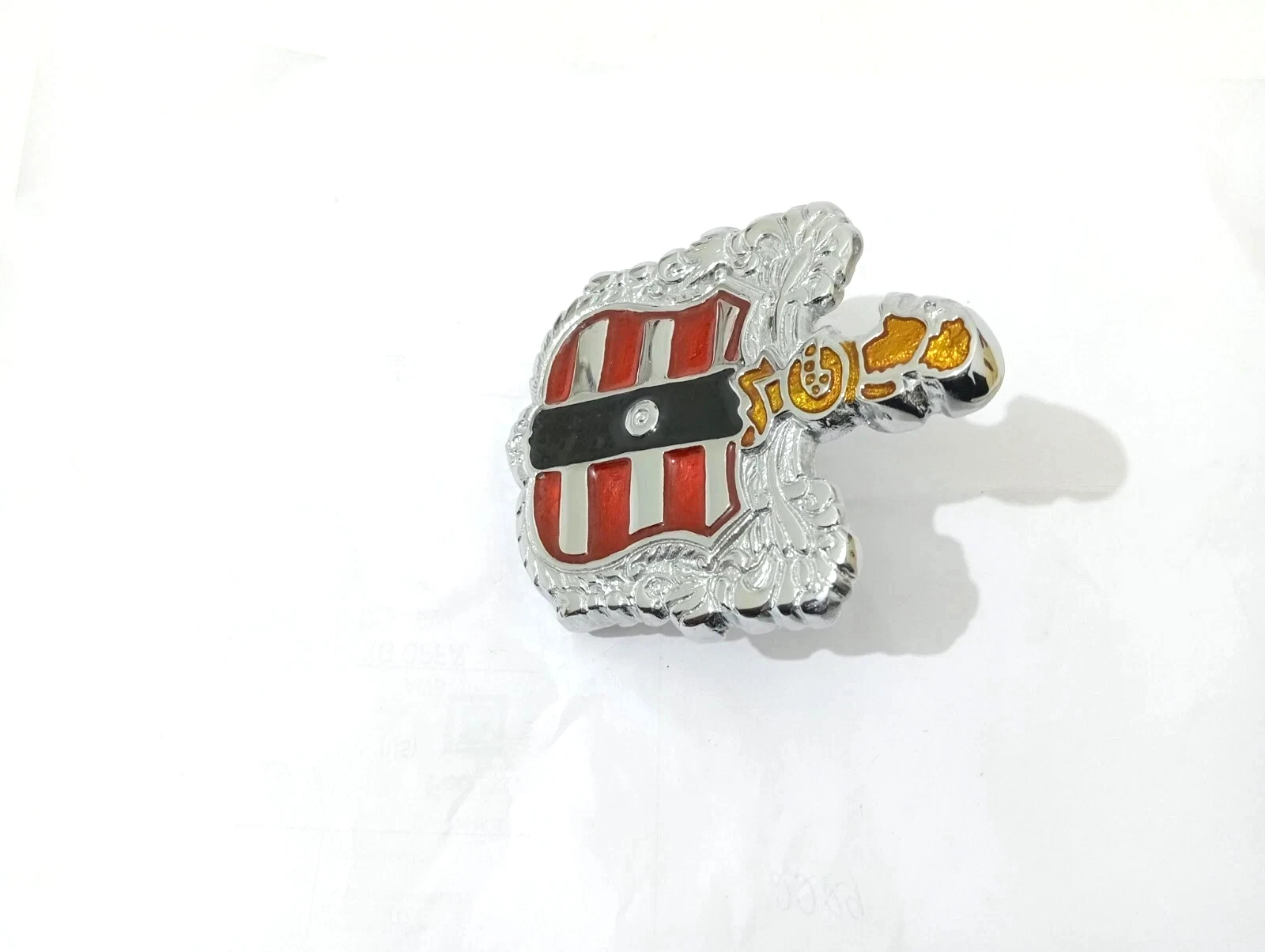 Brass Chrome Shield Emblem Hood Crest Badge Red Black Yellow FITS Dodge Coronet