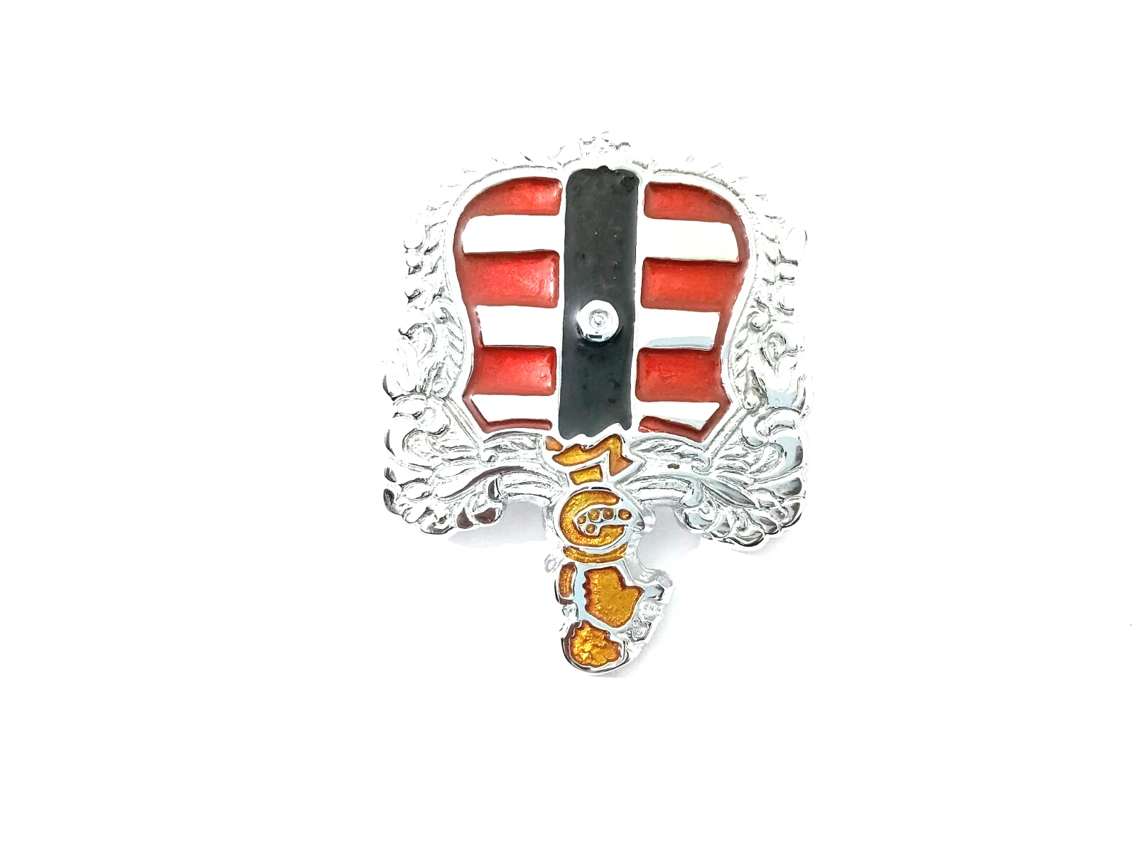Brass Chrome Shield Emblem Hood Crest Badge Red Black Yellow FITS Dodge Coronet