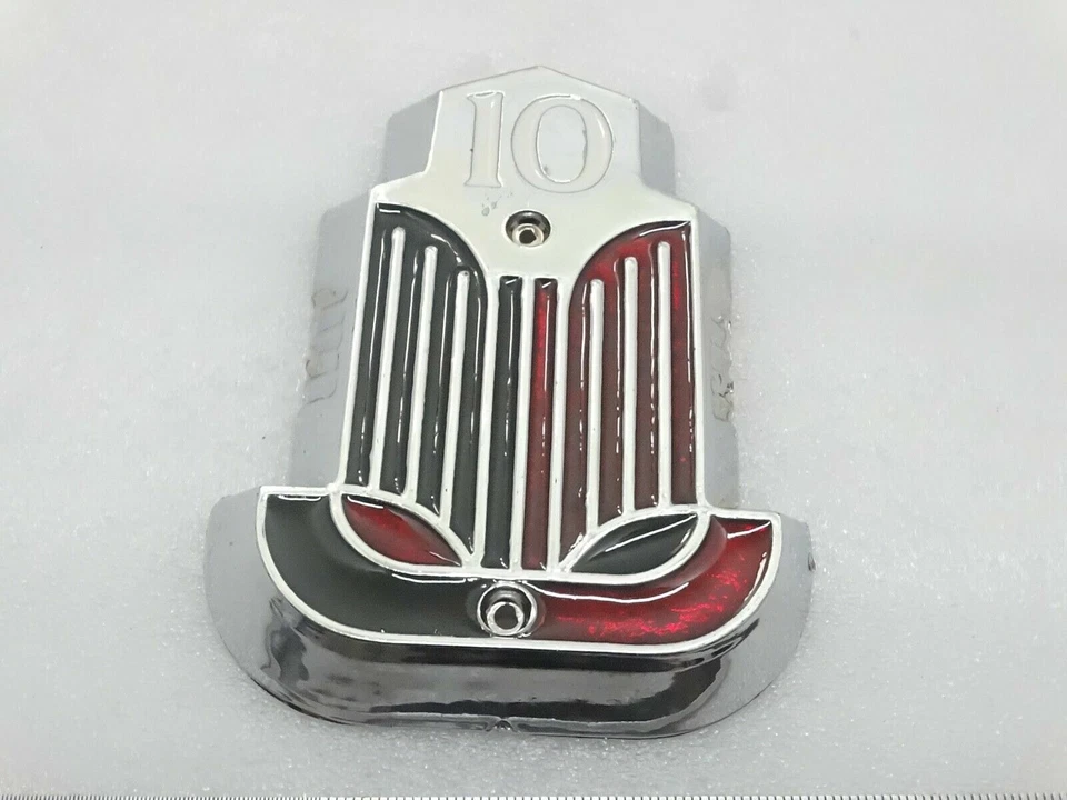Vintage Standard 10 Car Bonnet Black Chromed PLASTIC Badge/Logo/Emblem