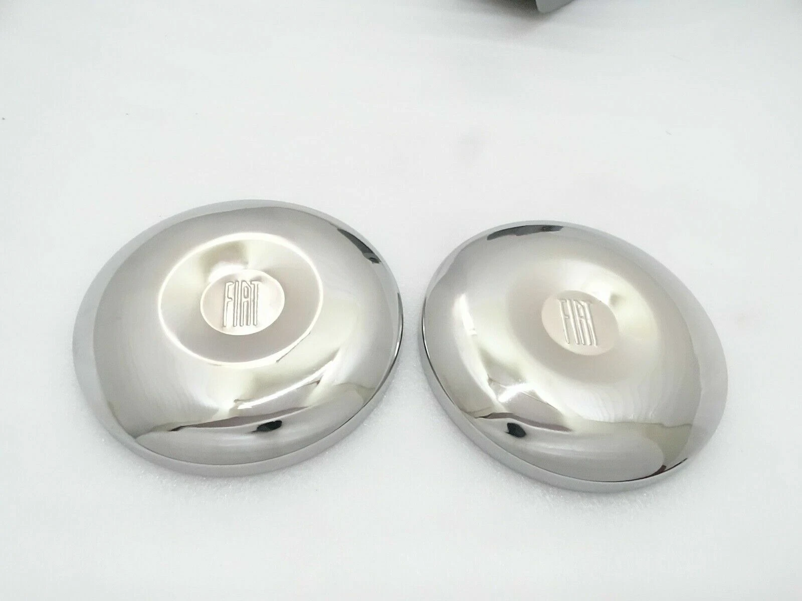 Vintage Fiat Car 9" Center Wheel Hub Caps/Cover Chromed Steel x2 Caps