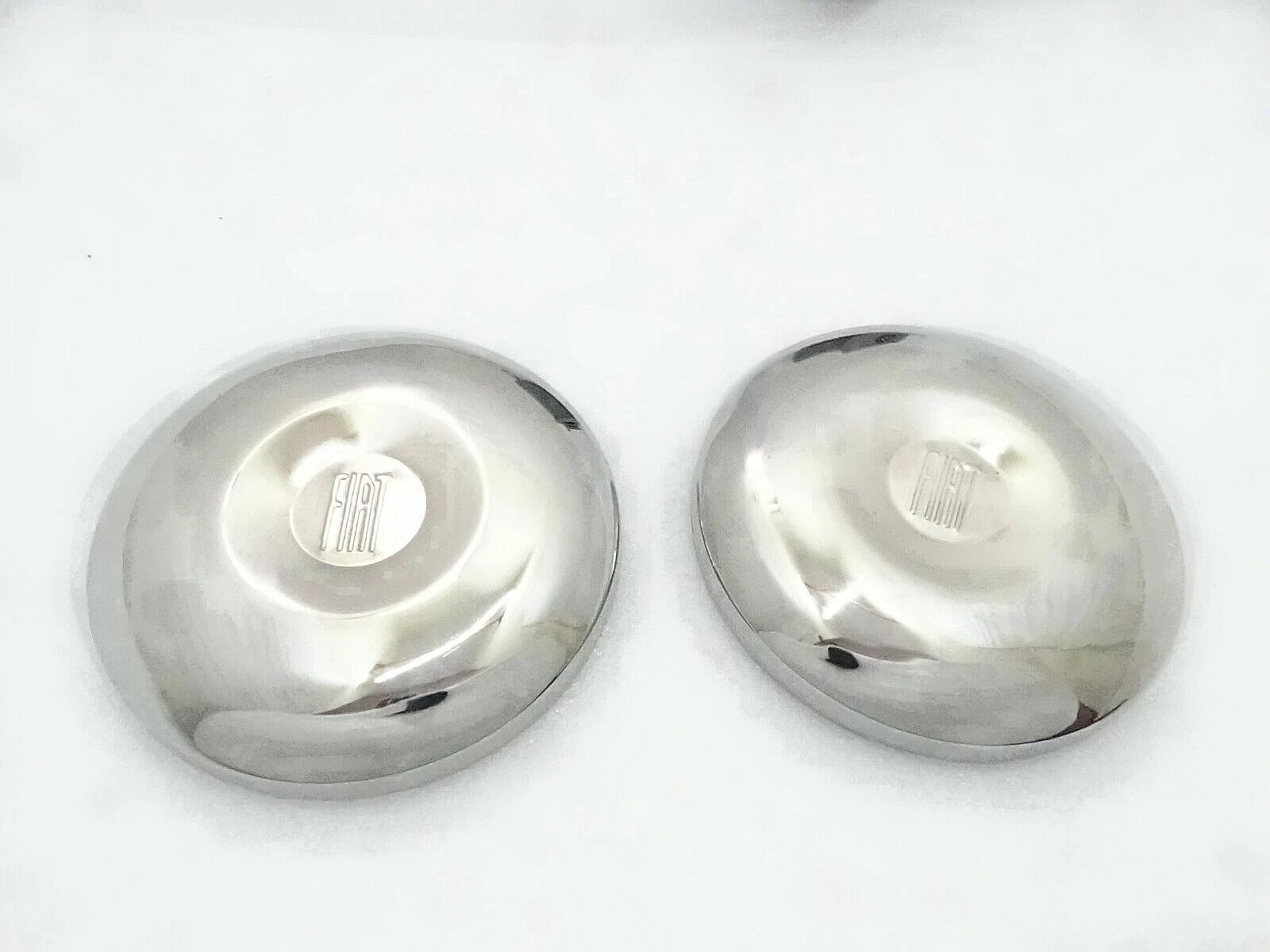 Vintage Fiat Car 9" Center Wheel Hub Caps/Cover Chromed Steel x2 Caps