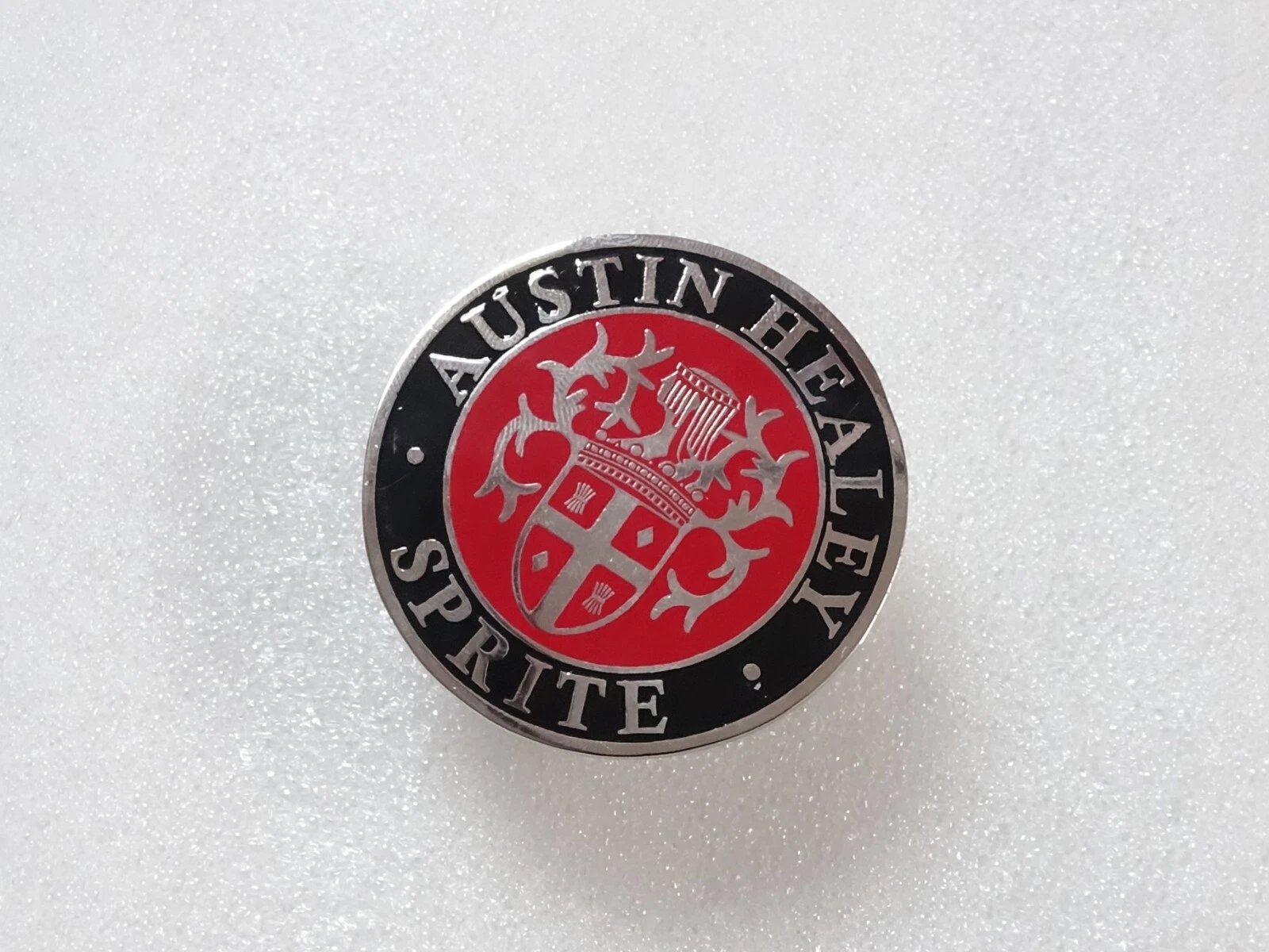 Vintage Austin Healey Bugeye Sprite Bonnet Badge Decal Emblem Brass Made #18C30