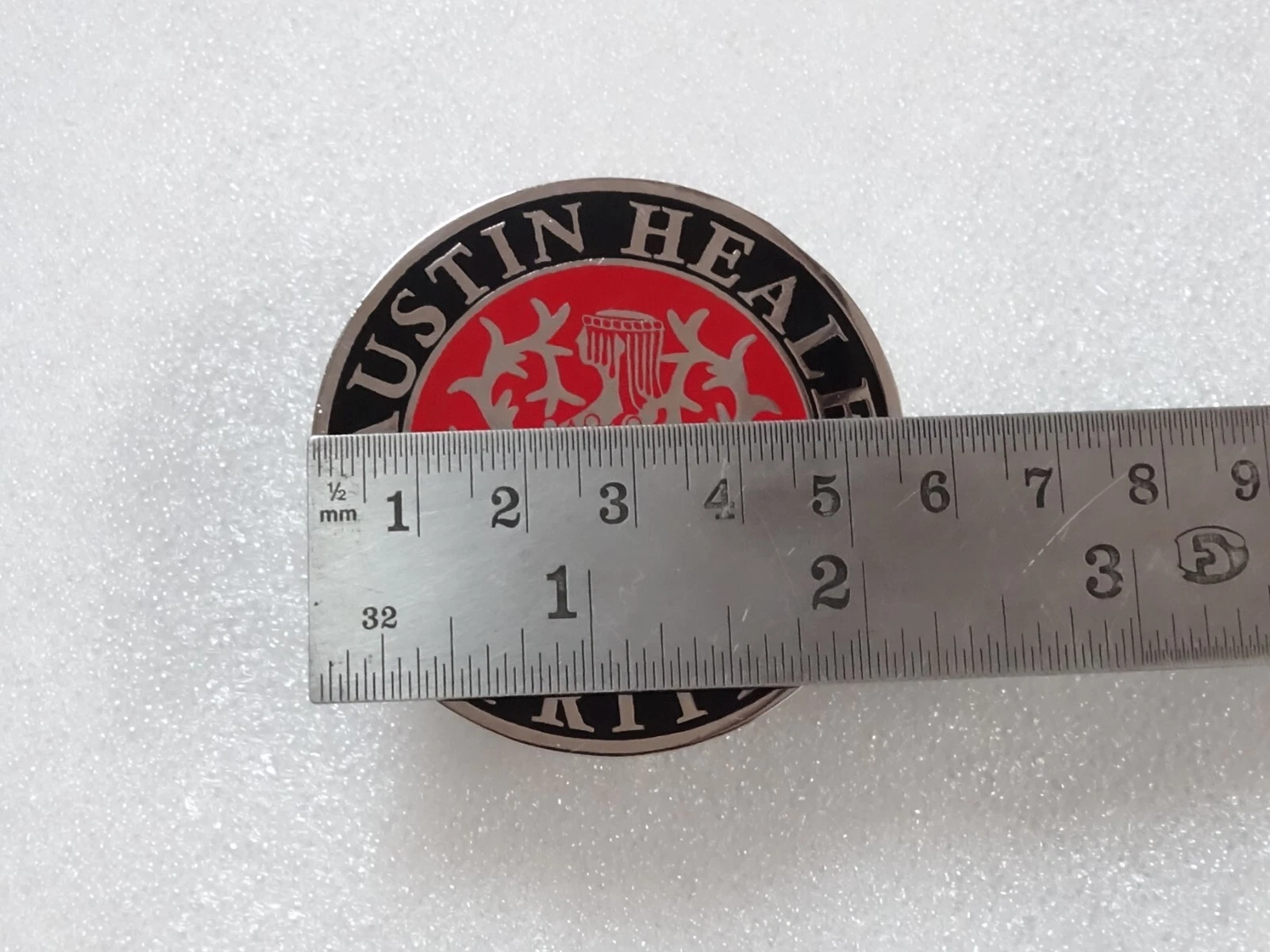 Vintage Austin Healey Bugeye Sprite Bonnet Badge Decal Emblem Brass Made #18C30