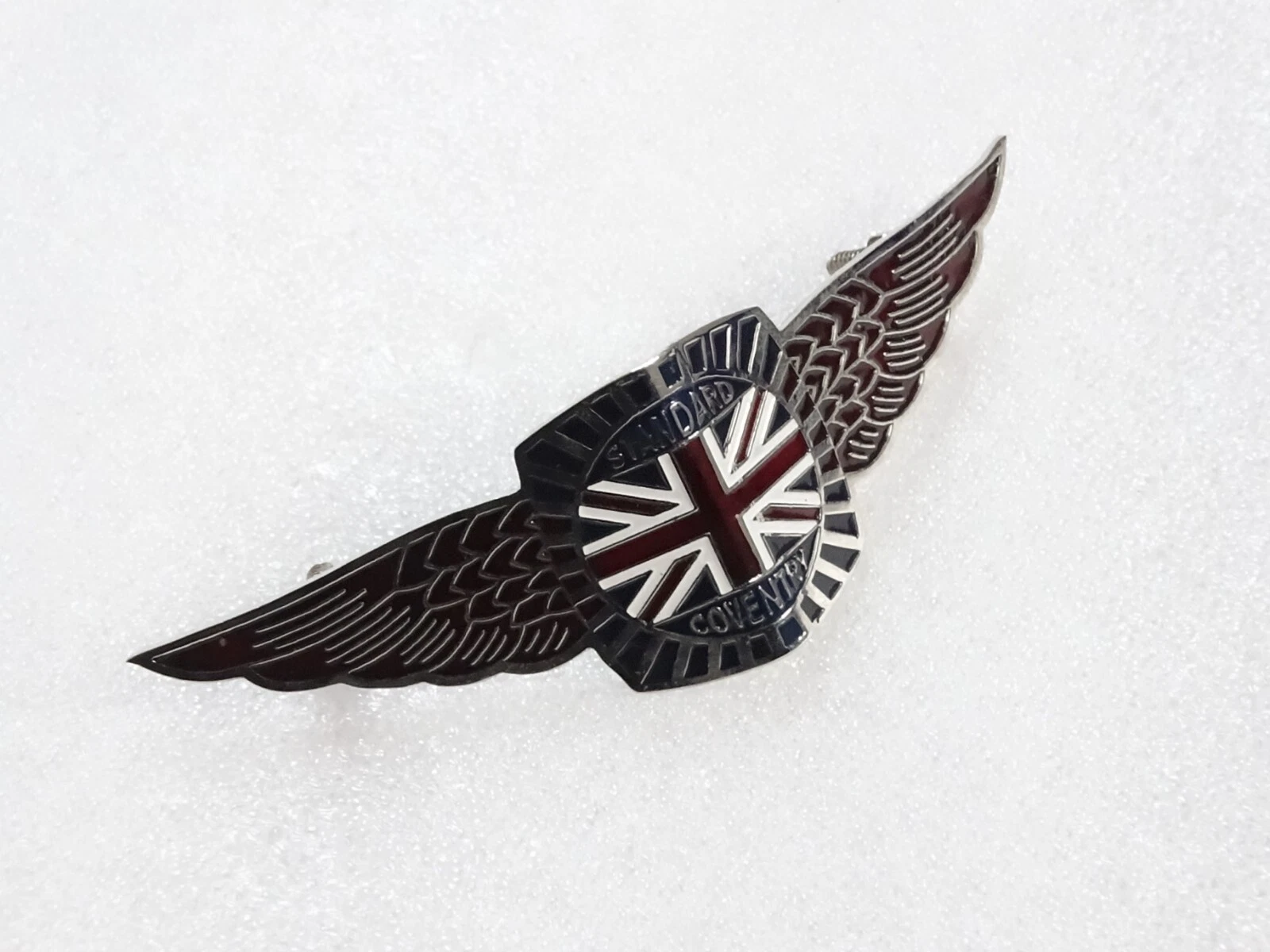 Standard Of Coventry Enamel Wings Car Radiator Grille Badge #18D3