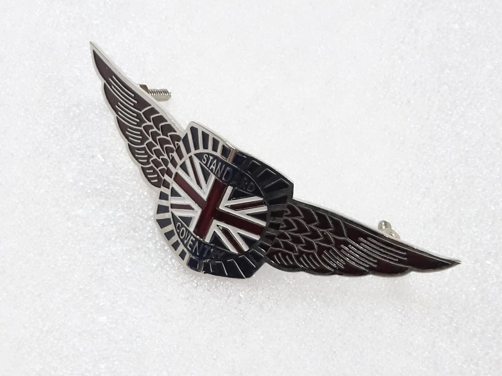 Standard Of Coventry Enamel Wings Car Radiator Grille Badge #18D3