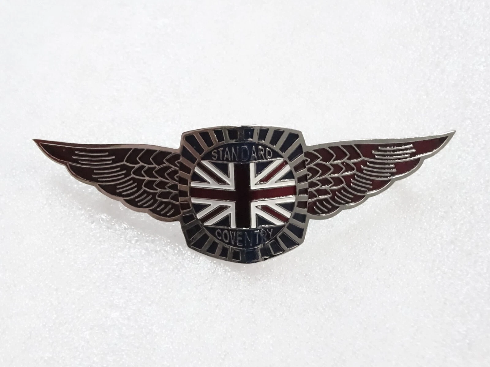 Standard Of Coventry Enamel Wings Car Radiator Grille Badge #18D3