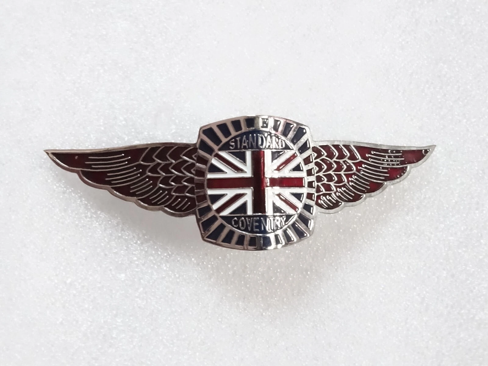 Standard Of Coventry Enamel Wings Car Radiator Grille Badge #18D3