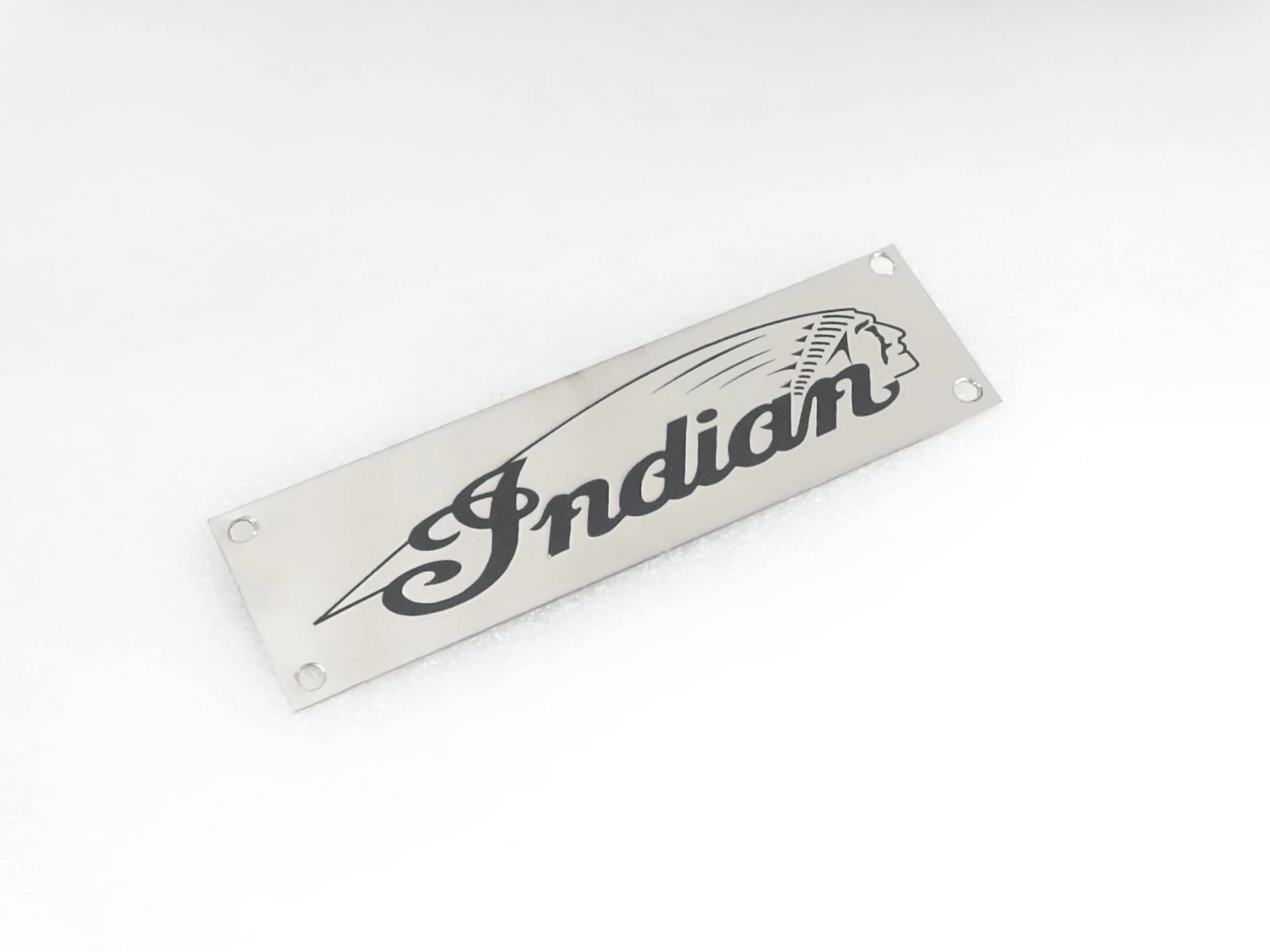 BRASS MADE CHROMED BADGE MONOGRAM EMBLEM FOR VINTAGE INDIAN MOTORCYCLE #V342-8