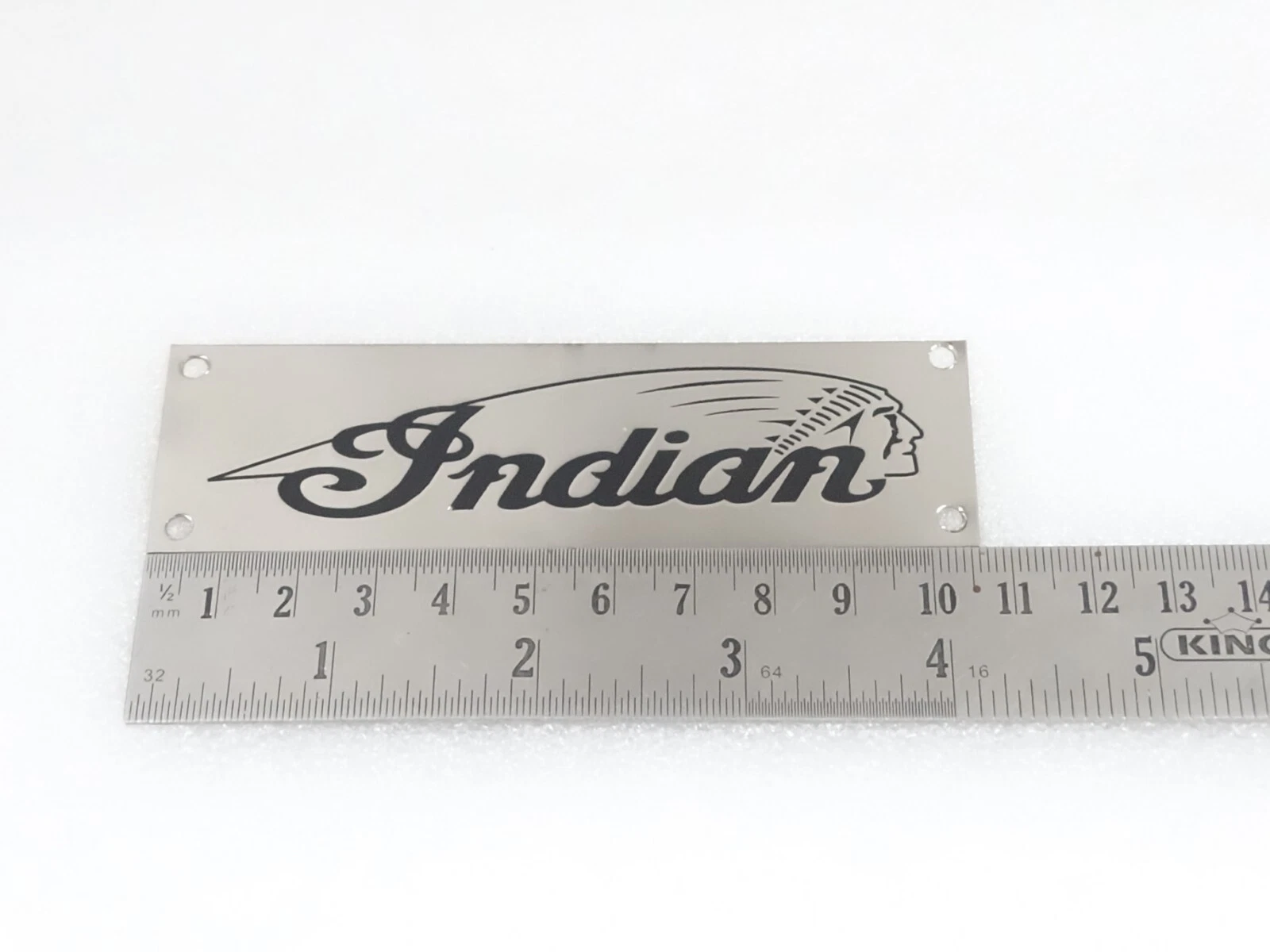 BRASS MADE CHROMED BADGE MONOGRAM EMBLEM FOR VINTAGE INDIAN MOTORCYCLE #V342-8