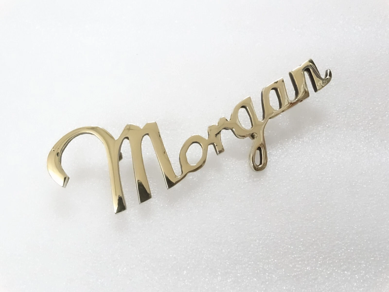 Vintage / Classic Morgan Scripted Brass Badge Emblem #18A8