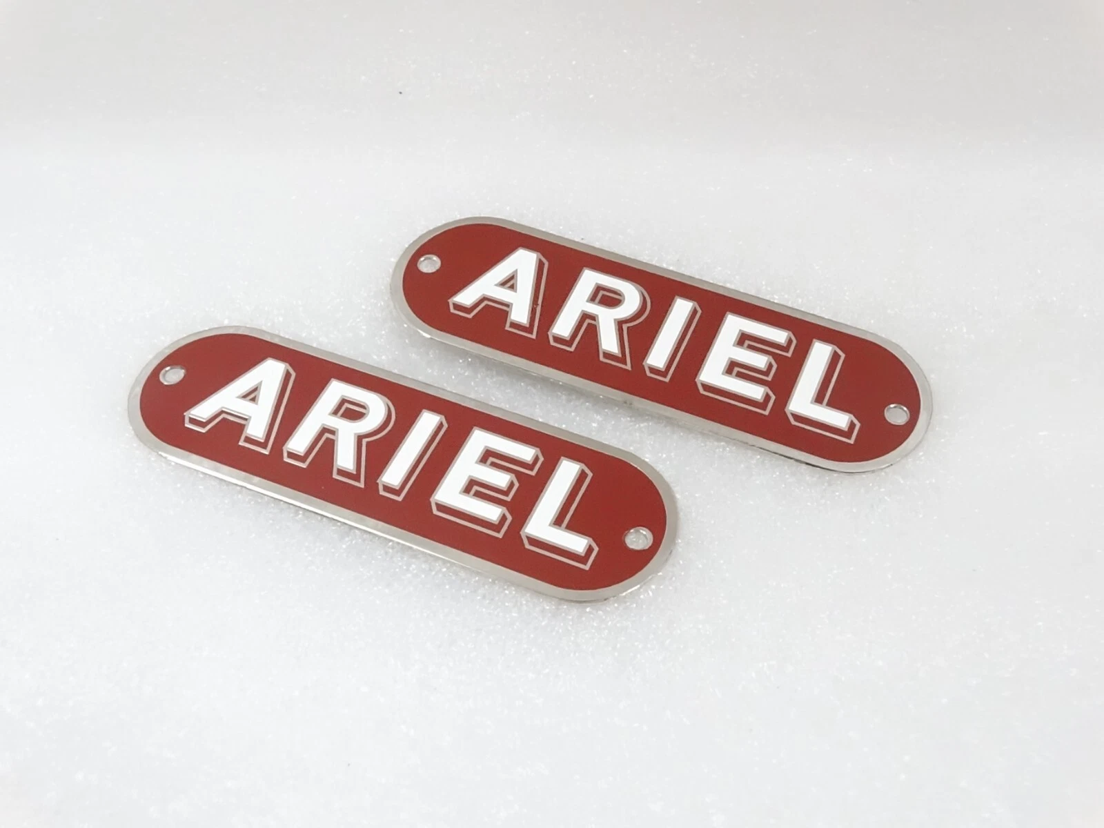 SET OF FUEL TANK'S RED DECAL BADGES MONOGRAM FITS TO VINTAGE ARIEL MOTORCYCLES