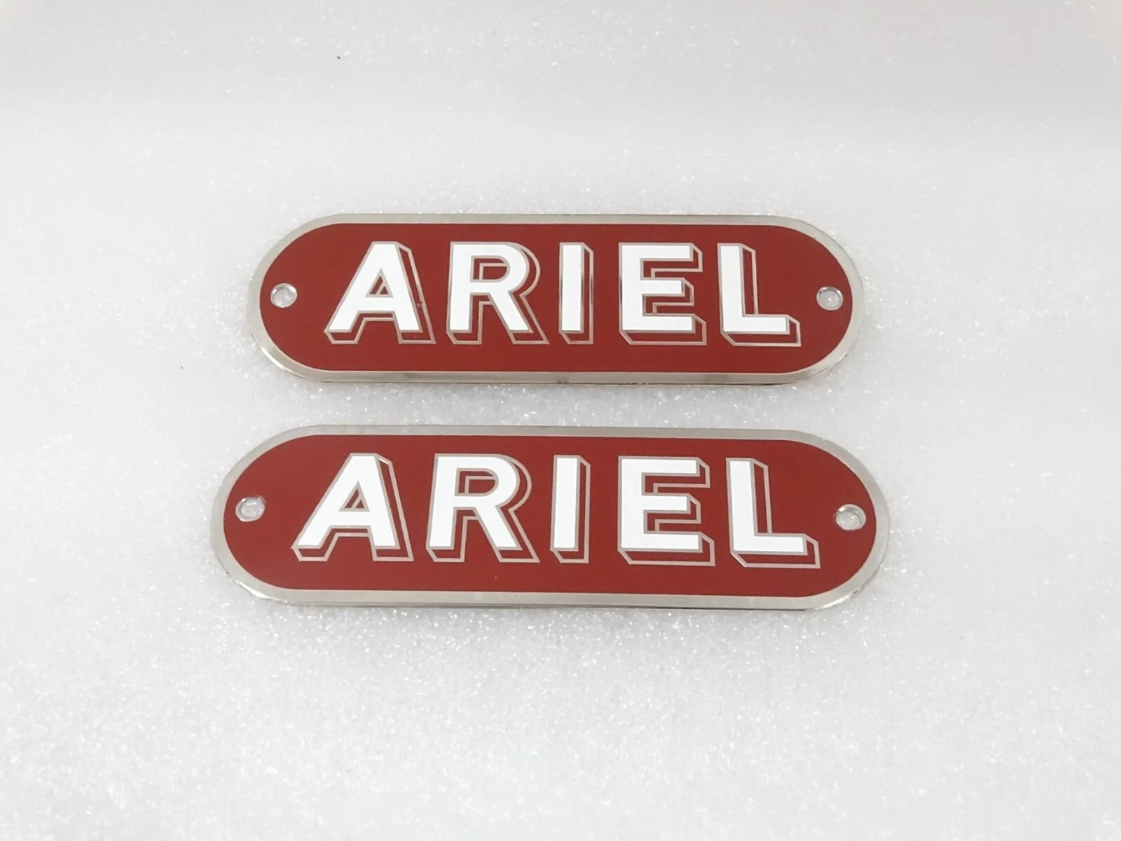 SET OF FUEL TANK'S RED DECAL BADGES MONOGRAM FITS TO VINTAGE ARIEL MOTORCYCLES