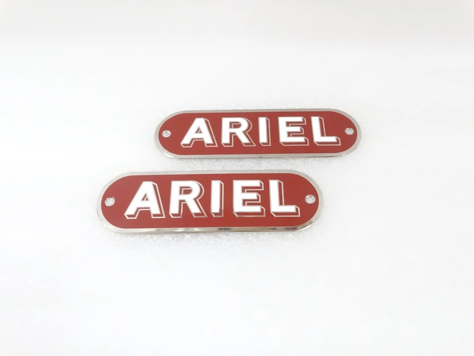 SET OF FUEL TANK'S RED DECAL BADGES MONOGRAM FITS TO VINTAGE ARIEL MOTORCYCLES