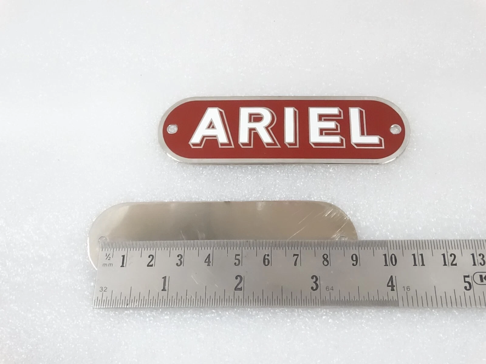 SET OF FUEL TANK'S RED DECAL BADGES MONOGRAM FITS TO VINTAGE ARIEL MOTORCYCLES