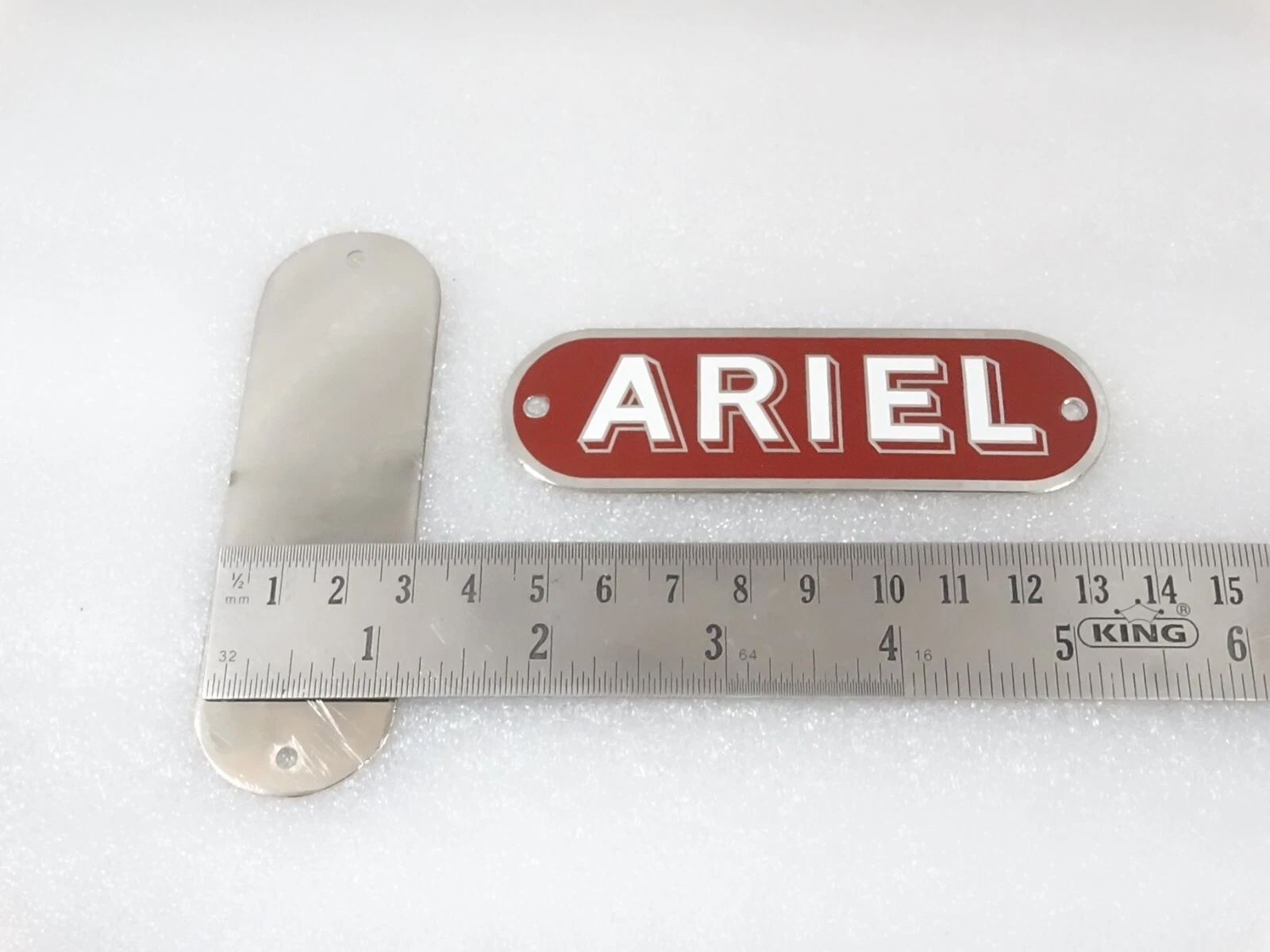 SET OF FUEL TANK'S RED DECAL BADGES MONOGRAM FITS TO VINTAGE ARIEL MOTORCYCLES