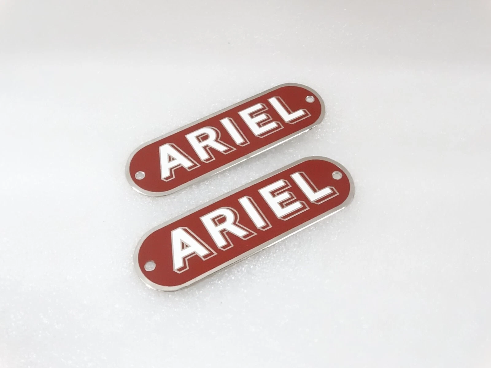 SET OF FUEL TANK'S RED DECAL BADGES MONOGRAM FITS TO VINTAGE ARIEL MOTORCYCLES
