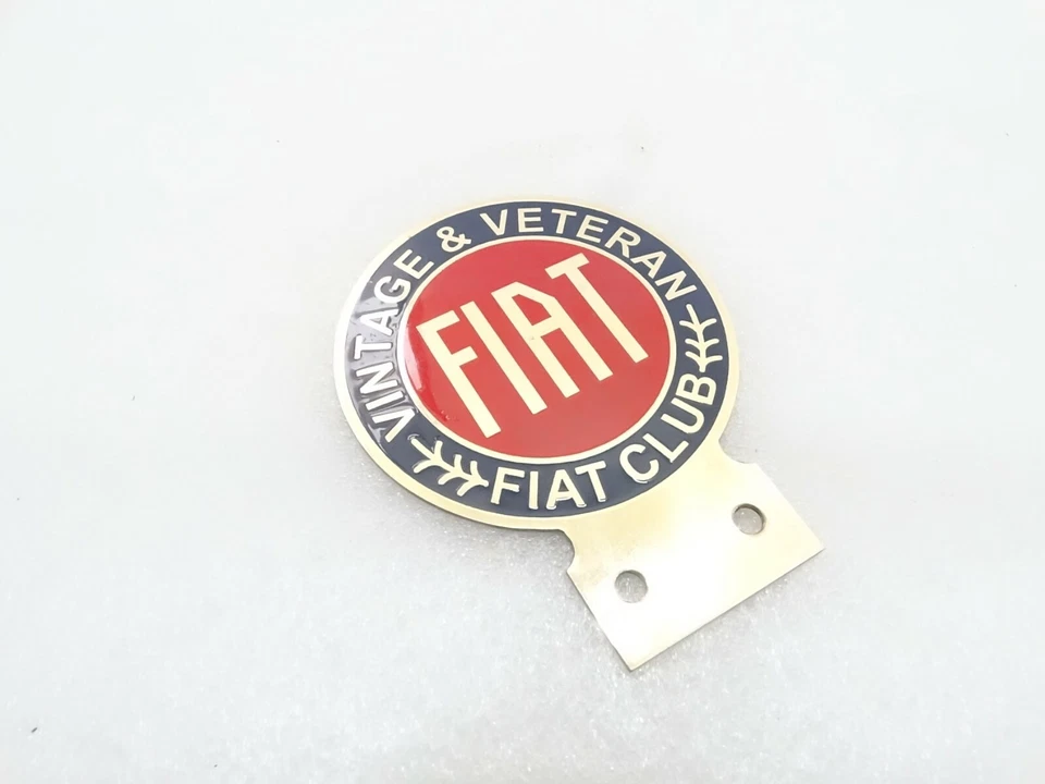 Vintage Fiat Car Club Brass Badge/Logo/Emblem