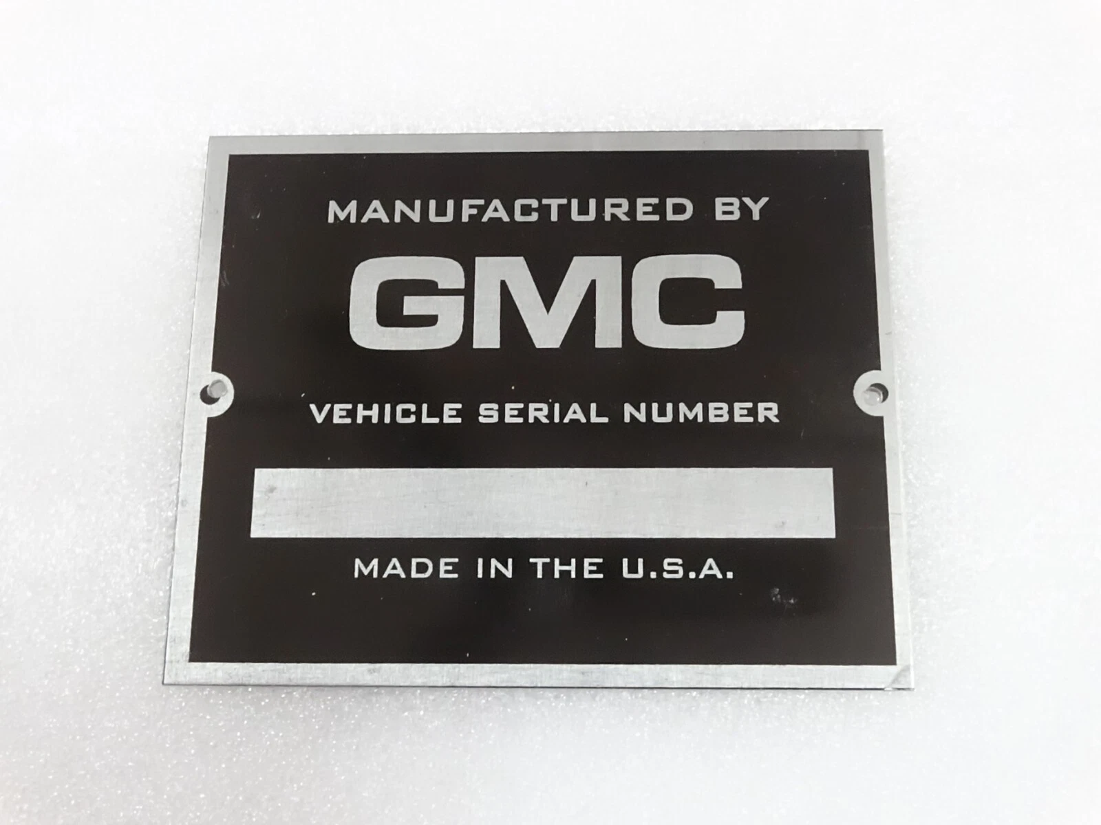 DATA PLATE FITS TO VINTAGE GMC CAR #V232-7