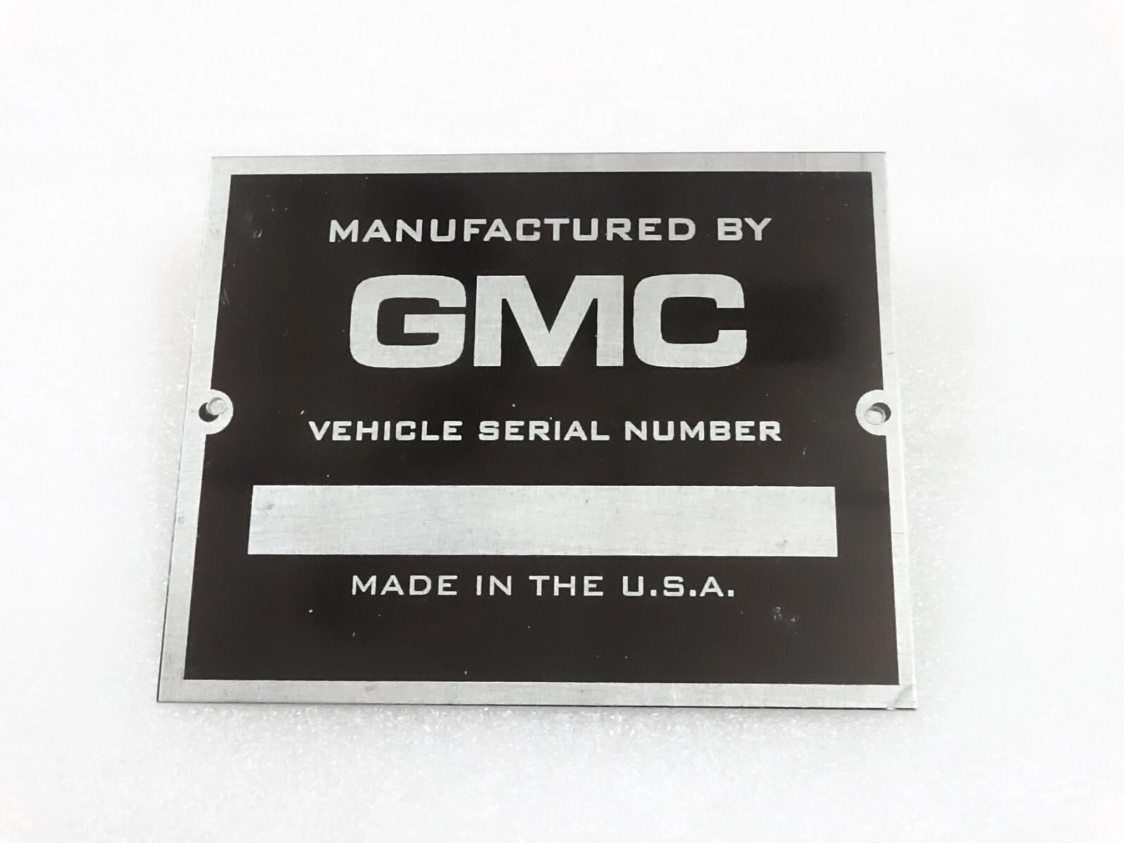 DATA PLATE FITS TO VINTAGE GMC CAR #V232-7